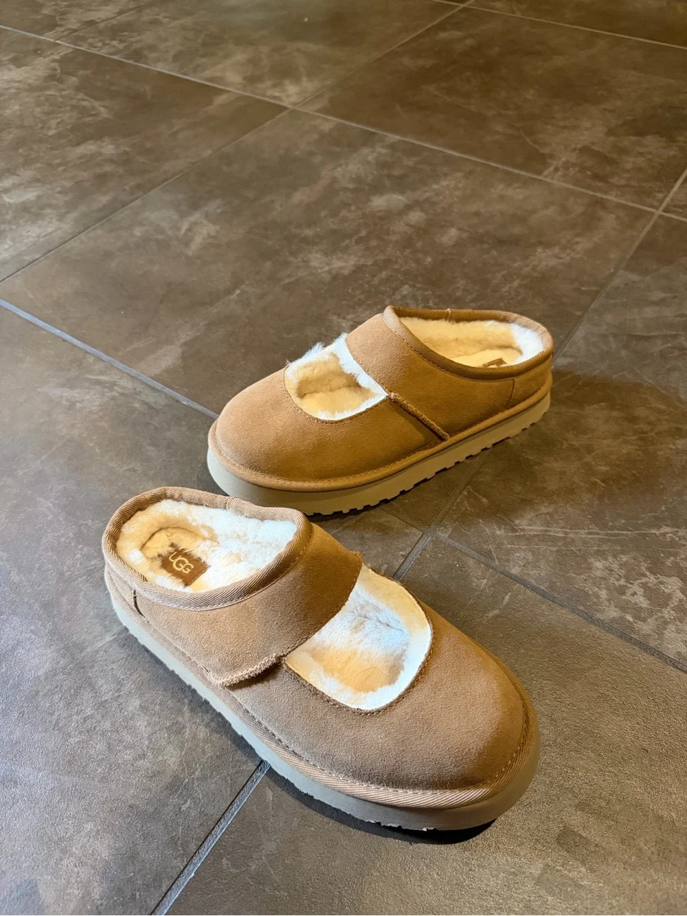 UGG Chestnut Suede Shearling Clog